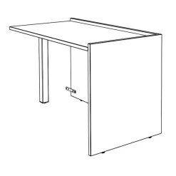 Banque d'accueil Retour direct bas OLA - L82,5 x H75,5 x P62,5 cm - structure carbone, plateau chêne clair