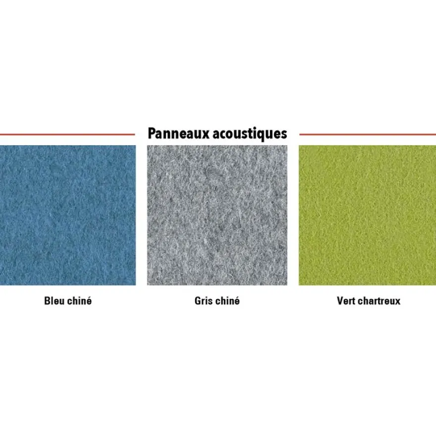 Banquette acoustique IN'TEAM - L170 x H 150 x P170 cm - 3 places - structure chêne clair et carbone - panneaux vert chartreux