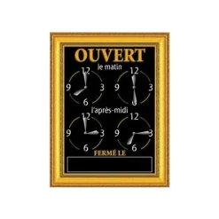 Bequet - Tableau horaires - 15 x 20 cm - cadre doré