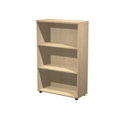 Bibliothèque haute Trend - L80xP35xH120 cm - sans porte - imitation chêne