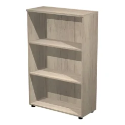 Bibliothèque haute Trend - L80xP35xH120 cm - 2 portes en mélaminé - portes et panneaux chêne canadien