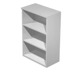 Bibliothèque haute Trend - L80xP44xH120 cm - 2 portes en verre dépoli - panneaux gris