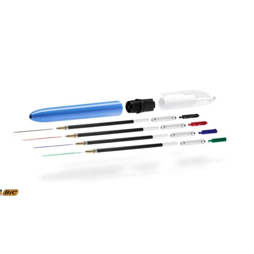 BIC 4 Couleurs - 12 Stylos à bille 4 couleurs - 1 mm
