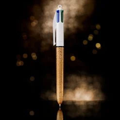 BIC 4 Couleurs - Stylo à bille 4 couleurs - 1 mm - corps texturé doré givré