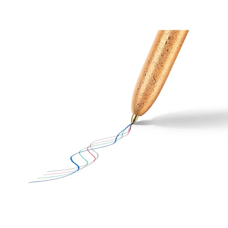 BIC 4 Couleurs - Stylo à bille 4 couleurs - 1 mm - corps texturé doré givré