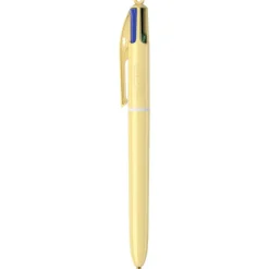 BIC 4 COULEURS - Stylo à bille 4 couleurs - 1 mm - pastel jaune
