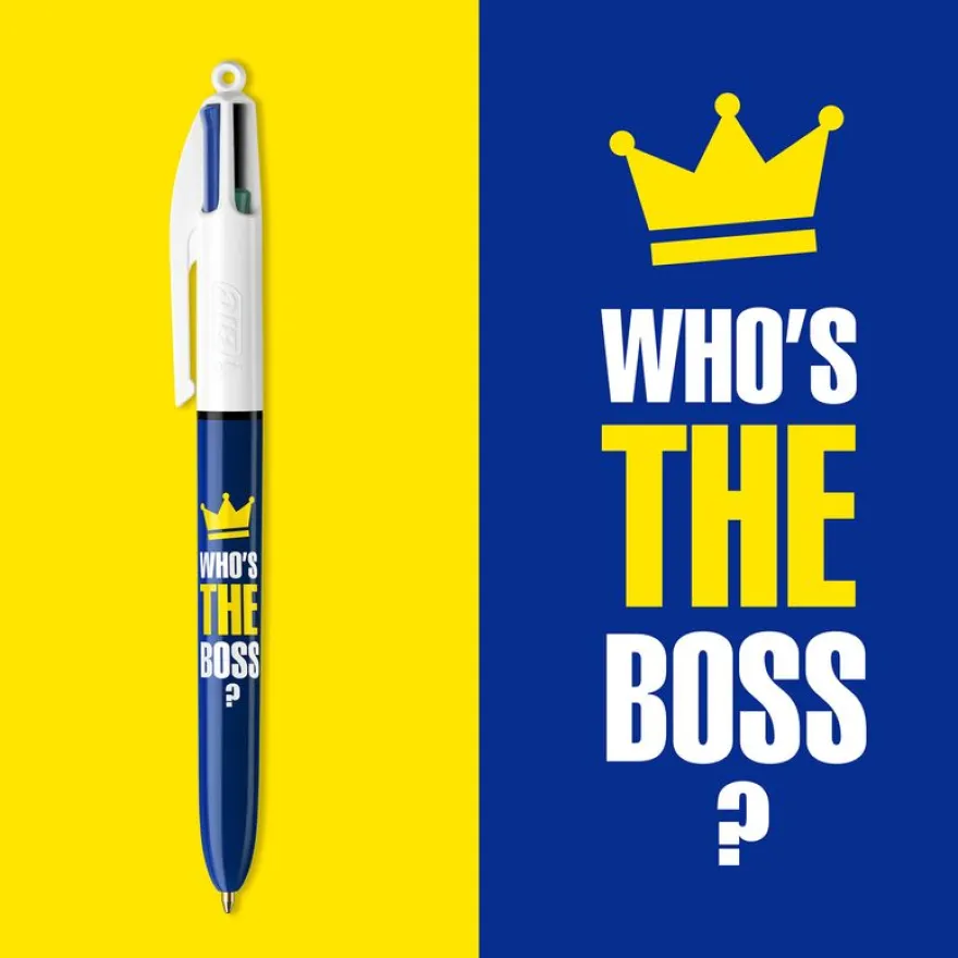 BIC 4 Couleurs - Stylo à bille 4 couleurs - 1 mm - « Who’s The Boss »