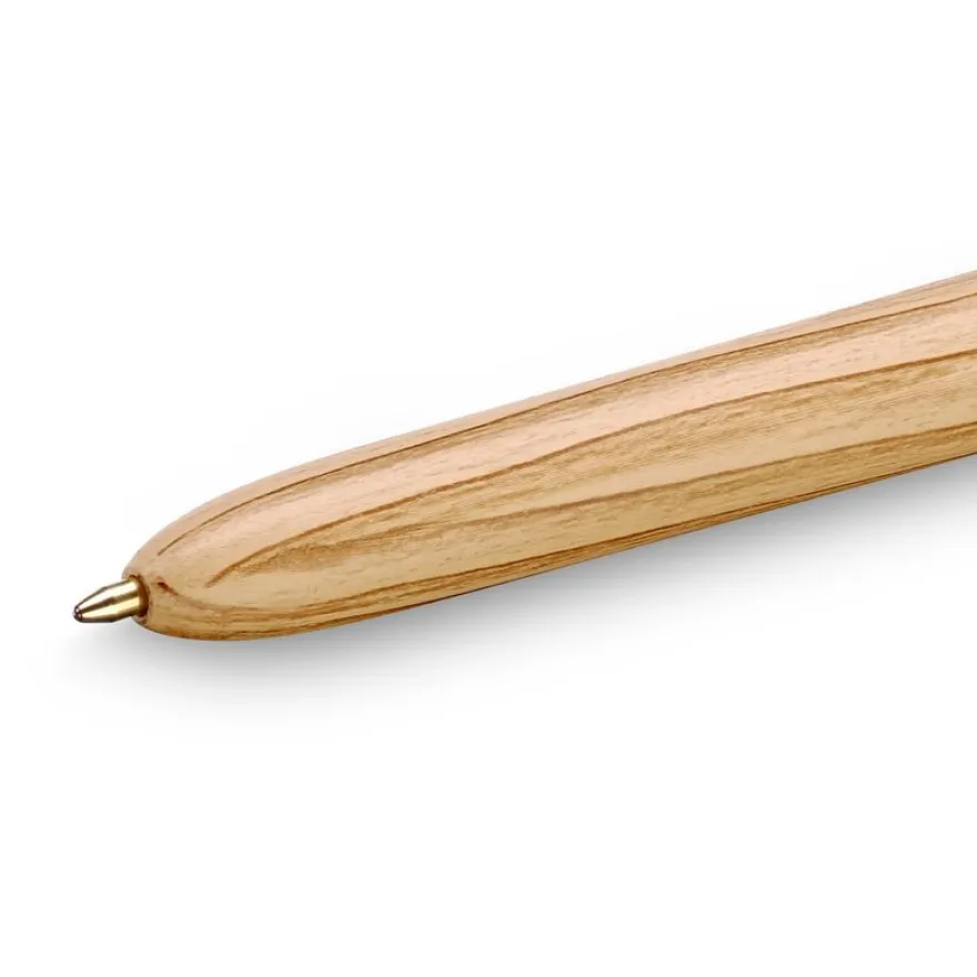 BIC 4 Couleurs Bois - Stylo à bille 4 couleurs effet bois - disponible dans différentes couleurs
