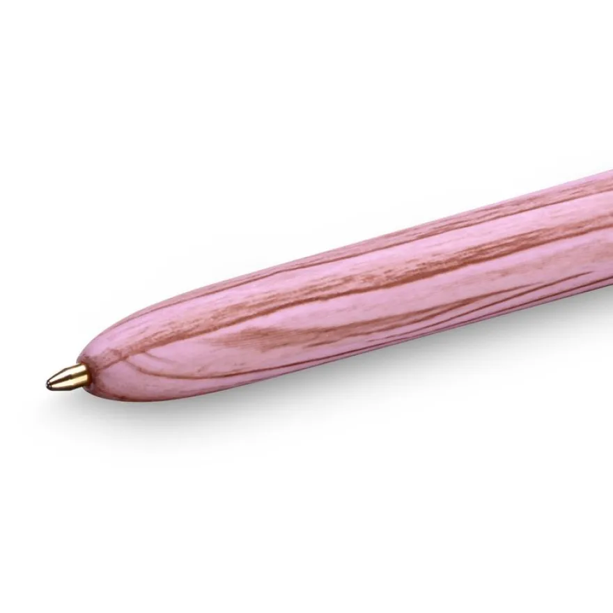 BIC 4 Couleurs Bois - Stylo à bille 4 couleurs effet bois - disponible dans différentes couleurs