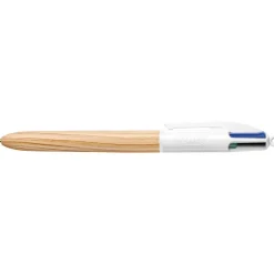 BIC 4 Couleurs Bois - Stylo à bille 4 couleurs effet bois - disponible dans différentes couleurs