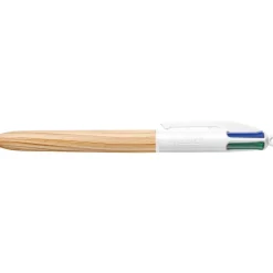 BIC 4 Couleurs Bois - Stylo à bille 4 couleurs effet bois - disponible dans différentes couleurs