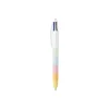 BIC 4 Couleurs -Corps effet Soft Touch, Décor arc en ciel couleurs Pastel -Stylos-Bille Pointe Moyenne (1,0 mm)