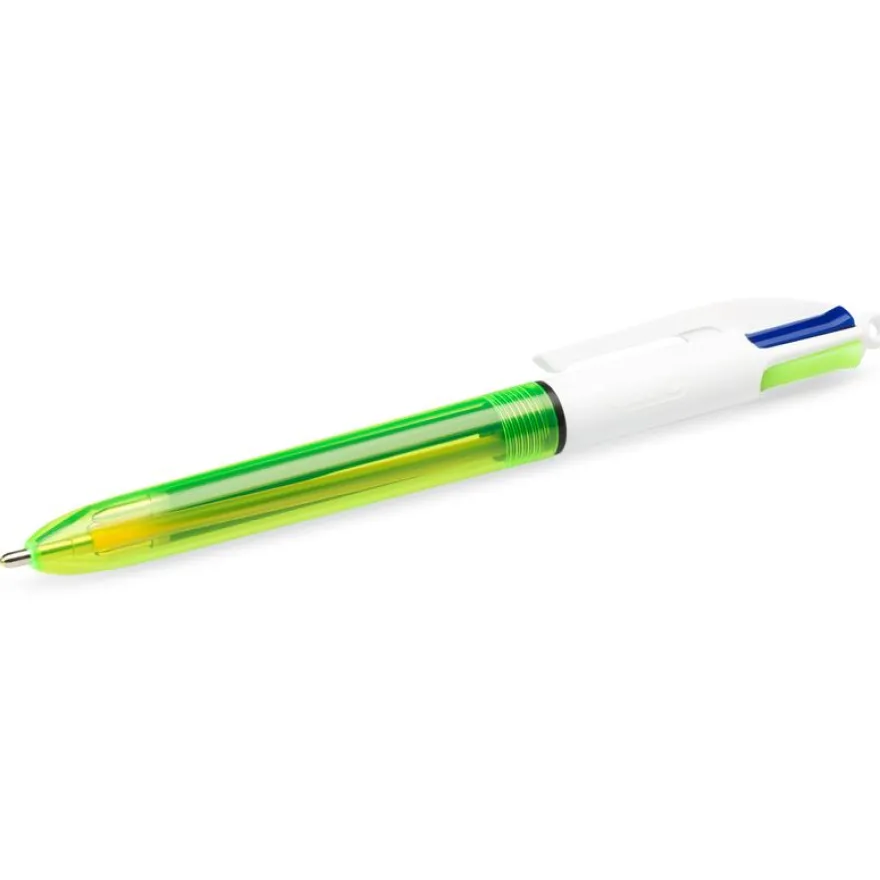 BIC 4 Couleurs Fluo - Stylo à bille 4 couleurs