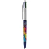 BIC 4 Couleurs Original - Stylo à bille 4 couleurs (rouge, bleu, vert, noir) - décors hydro bleu