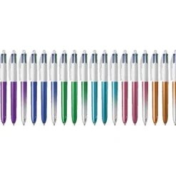 BIC 4 Couleurs Shine - Stylo à bille 4 couleurs - disponible dans différentes couleurs