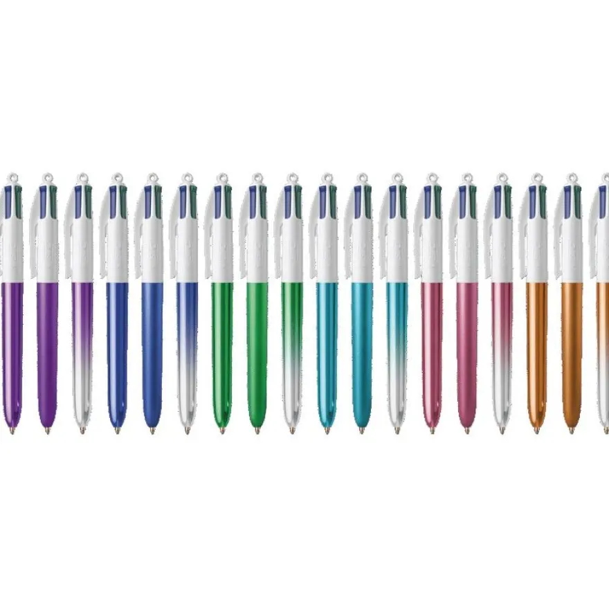 BIC 4 Couleurs Shine - Stylo à bille 4 couleurs - disponible dans différentes couleurs