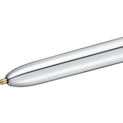 BIC 4 Couleurs Shine - Stylo à bille 4 couleurs - corps argent