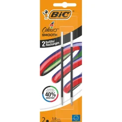 BIC 4 Couleurs Smooth - Recharge - noir - 1 mm - moyen (pack de 2)