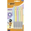 BIC – Lot de 10 stylos bille M10 Pastel – encre bleue, pointe 1 mm, rétractable