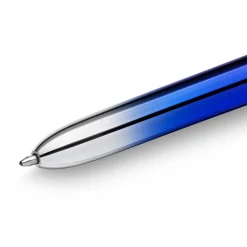 BIC 4 Couleurs Smooth Stylos-Bille Rétractables à Pointe Moyenne (1 mm) avec corps bleu roi dégradé - Couleurs d’Encre Assorties,