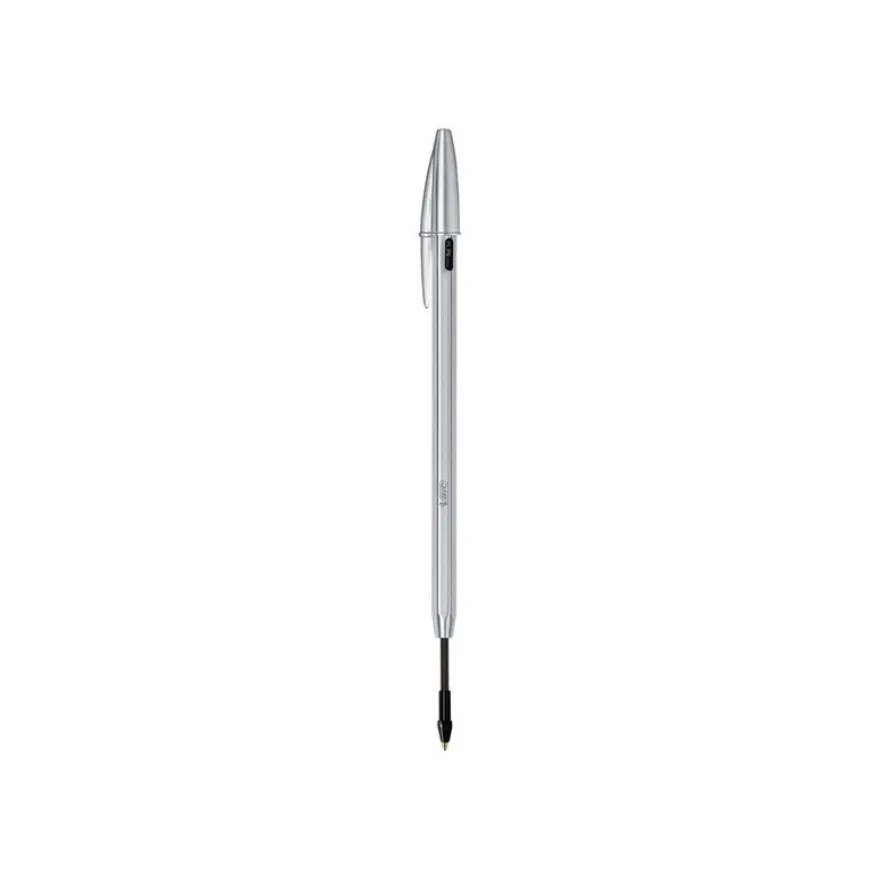 BIC Cristal Re'New - Stylo à bille noir + 2 recharges