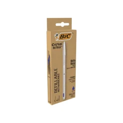 BIC Cristal Re'New - Stylo à bille rechargeable bleu