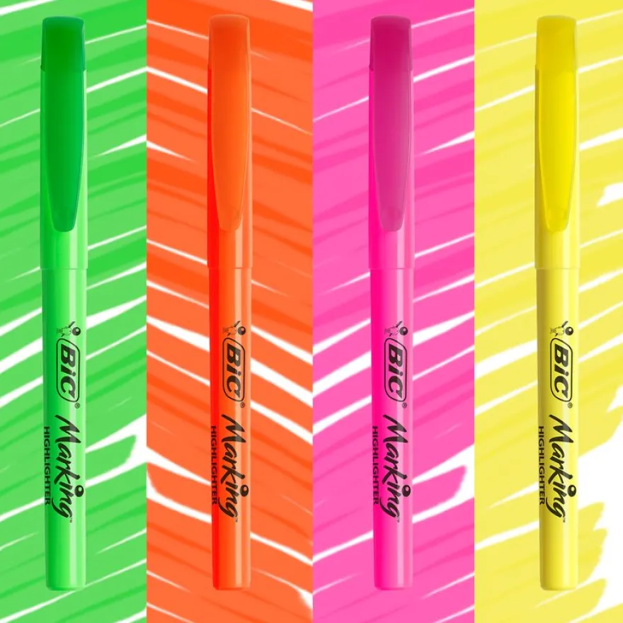 BIC Highlighter - Pack de 5 surligneurs - couleurs assorties