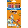 BIC KiDS Evolution Stripes - 12 Crayons de couleur - couleurs assorties