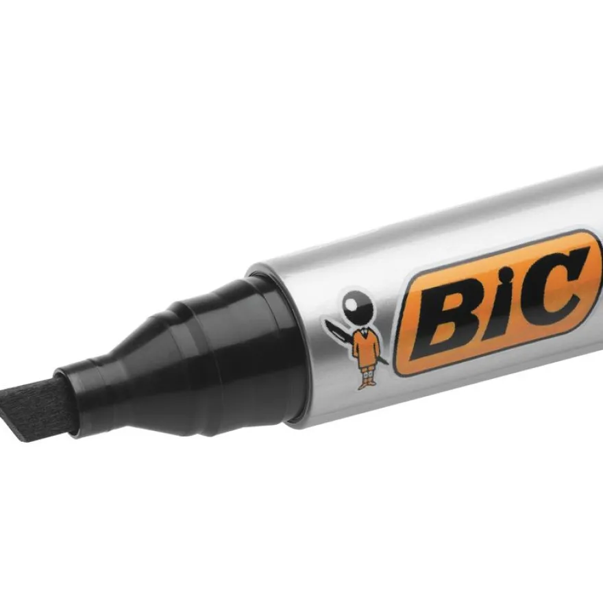 BIC MARKING 2300 - Pack de 12 marqueurs permanents - pointe biseau - noir