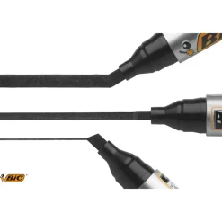 BIC MARKING 2300 - Pack de 12 marqueurs permanents - pointe biseau - noir