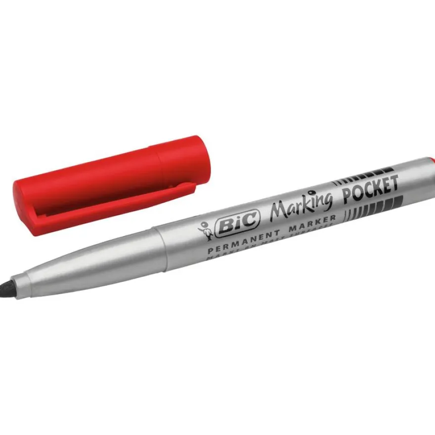 BIC MARKING Pocket 1445 - Marqueur permanent - pointe ogive - rouge