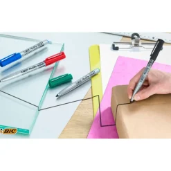 BIC MARKING Pocket 1445 - Pack de 12 marqueurs permanents - pointe ogive - noir
