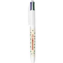 BIC Stylo à Bille 4 Couleurs Original à Pointe Moyenne Rétractable (1,00 mm) - Décors Thématique Normandie avec 5 décors assortis