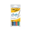 BIC VELLEDA 1741 - 4 Marqueurs - effaçables - pour tableau blanc - noir, rouge, bleu, vert - 1.4 mm