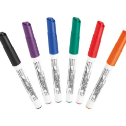 BIC VELLEDA 1741 - Pack de 6 marqueurs effaçables - pointe ogive - couleurs assorties