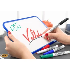 BIC VELLEDA 1741 - Pack de 6 marqueurs effaçables - pointe ogive - couleurs assorties