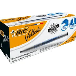 BIC VELLEDA 1721 - Pack de 24 marqueurs effaçables - pointe fine - noir