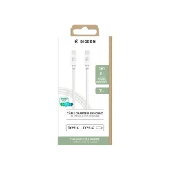 Bigben - Câble de charge et de synchronisation USB-C - 2 m - blanc