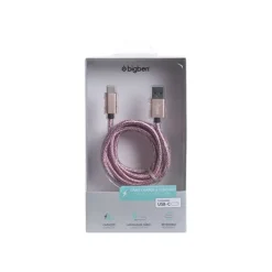 Bigben - câble de charge et de synchronisation USB/USB-C - 2 m - rose