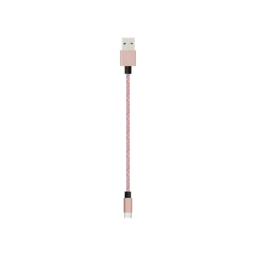 Bigben - câble de charge et de synchronisation USB/USB-C - 2 m - rose