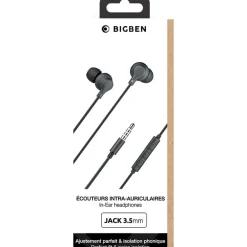 BigBen - Ecouteurs Jack 3.5 mm - intra-auri-culaire - noir