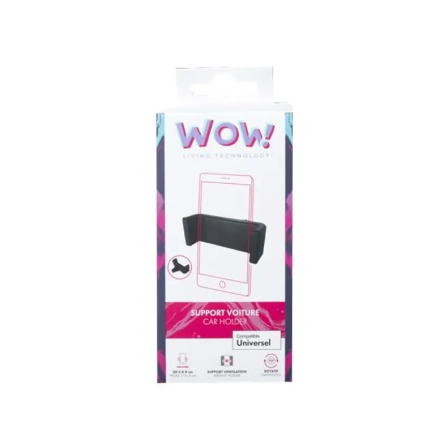 BigBen WOW - support de voiture extra compact pour smartphone avec fixation sur grille aération