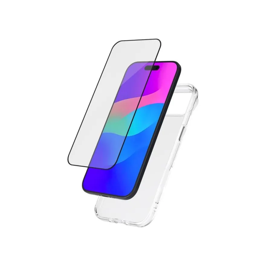 BIGBEN Connected - 2 en 1 - coque de protection avec verre trempé 2,5D pour iPhone Air - transparent
