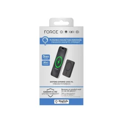 BIGBEN Connected - Banque d'alimentation - magnetic MagSafe wireless, Qi - 5000 mAh - 15 Watt (24 pin USB-C) - noir métal