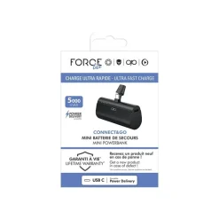 BIGBEN Connected - Banque d'alimentation - integrated USB-C connector - 5000 mAh - 20 Watt - PD, Quick Charge (24 pin USB-C) - noir