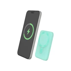 BIGBEN Connected - Batterie externe - Magsafe, Qi - 5000 mAh - 2 connecteurs de sortie (USB, USB-C) - vert