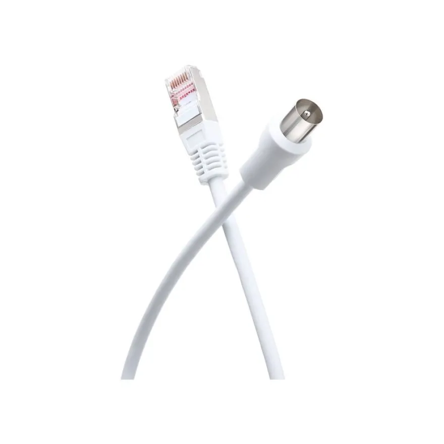 BIGBEN Connected - Câble d'antenne - connecteur IEC pour RJ-45 CAT7 S/FTP - 2 m - blanc