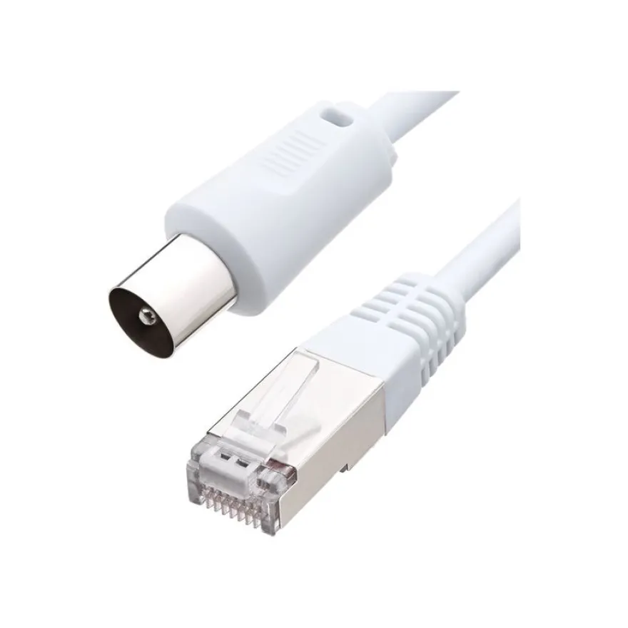 BIGBEN Connected - Câble d'antenne - connecteur IEC pour RJ-45 CAT7 S/FTP - 2 m - blanc