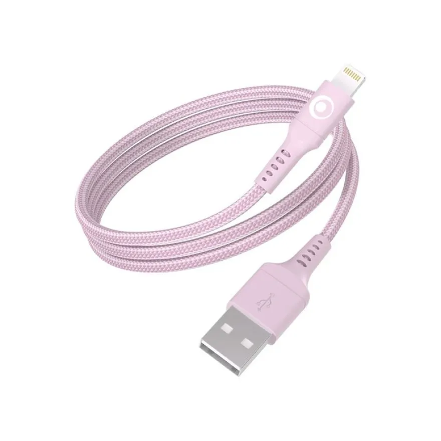 BIGBEN Connected - Câble Lightning - USB mâle pour Lightning mâle - 1.2 m - rose
