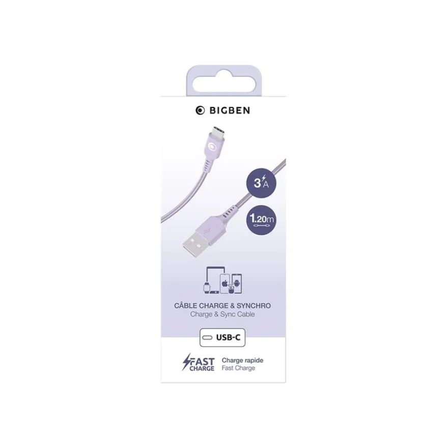 BIGBEN Connected - Câble USB pour 24 pin USB-C (M) - 1.2 m - violet
